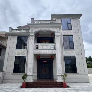 哈密 芝麻白石材别墅干挂案例展示